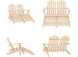 Vidaxl Panca Da Giardino Adirondack A 2 Posti Con Poggiapiedi In Legno Di Abete - Sedia Da Giardino - Sedie Da Giardino - Poltrona Da Giardino - Sedia Da Esterno