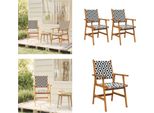 Vidaxl Sedie Da Giardino 2 Pz. Legno Massiccio Di Acacia - Sedia Da Giardino - Sedie Da Giardino - Poltrona Da Giardino - Sedia Da Esterno