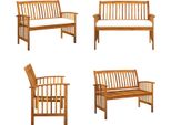 Vidaxl Panca Da Giardino Con Cuscini 119 Cm In Legno Massiccio Di Acacia - Panca Da Giardino - Panche Da Giardino - Panche Da Giardino In Legno - Panche Da Giardino In Legno