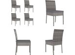Vidaxl Sedie Da Pranzo Da Giardino 4 Pz. Poly Rattan Grigio - Sedia Da Pranzo - Sedie Da Pranzo - Sedia Da Giardino - Sedie Da Giardino