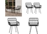 Vidaxl Sedie Da Giardino 2 Pezzi Con Braccioli Nero 56X64X80 Cm Pe Rattan - Sedia Da Giardino - Sedie Da Giardino - Sedia Da Esterno - Sedia Da Patio