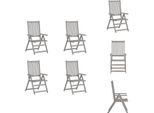 Vidaxl Sedie Da Giardino Regolabili 4 Pz. Legno Massiccio Grigio Di Acacia - Sedie Da Giardino