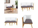 Vidaxl Set Salotto Da Giardino 2 Pezzi Con Cuscini In Legno Massiccio Di Acacia - Set Salotto Da Giardino - Set Salotto Da Giardino - Set Salotto In Legno - Set Salotto In Legno