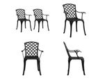 Vidaxl Sedie Da Giardino 2 Pz. Alluminio Fuso Nero - Sedia Da Giardino - Sedie Da Giardino - Sedia - Sedie