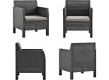 Vidaxl Sedia Da Giardino Con Cuscino Pp Rattan Antracite - Sedia Da Giardino - Sedie Da Giardino - Sedia - Sedie