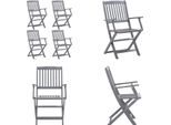 Vidaxl Sedie Da Giardino Pieghevoli 4 Pz. Legno Massiccio Di Acacia - Sedia Da Giardino - Sedie Da Giardino - Sedia - Sedie
