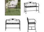 Vidaxl Panca Da Giardino A 2 Posti 104 Cm In Acciaio Nero - Panca Da Giardino - Panche Da Giardino - Panca - Seduta Da Panchina