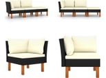 Vidaxl Set Da Salotto Da Giardino 3 Pezzi In Poly Rattan E Legno Massiccio Di Eucalipto - Set Da Salotto Da Giardino - Set Da Salotto Da Giardino - Set Da Salotto