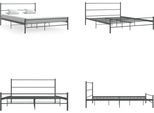 Vidaxl Struttura Letto In Metallo Grigio 140×200 Cm - Struttura Letto - Cornici Letto - Cornici Letto - Cornici Letto