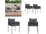 Vidaxl Sedie Da Giardino Con Cuscino 2 Pezzi Nero 54X61X83 Cm In Poly Rattan - Sedia Da Giardino - Sedie Da Giardino - Sedia Da Patio - Sedia Da Esterno