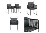 Vidaxl Sedie Da Giardino 2 Pezzi Con Imbottitura In Poly Rattan Nero - Sedia Da Giardino - Sedie Da Giardino - Sedia Da Esterno - Sedie Da Esterno