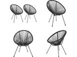 Vidaxl Sedie Da Giardino Moon 2 Pz. Rattan Nero - Sedia Moon - Sedie Moon - Sedia Sdraio - Sedia Relax