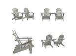 Vidaxl Sedie Da Giardino Adirondack Con Tavolo Da Tè In Legno Massiccio Di Abete Grigio - Sedia Da Giardino - Sedia Da Giardino - Poltrona Da Giardino - Sedia Da Esterno