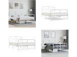 Vidaxl Giroletto Con Testiera E Pediera In Metallo Bianco 140X200 Cm - Giroletto - Cornici Per Letti - Giroletto - Letto