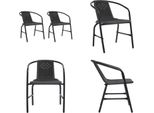 Vidaxl Sedie Da Giardino 2 Pz. Plastica Aspetto Rattan E Acciaio 110 Kg - Sedia Da Giardino - Sedie Da Giardino - Sedia Impilabile - Sedie Impilabili