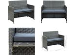 Vidaxl Divano Da Giardino A 2 Posti Con Cuscini In Poly Rattan Grigio - Divano - Divani - Divano A 2 Posti - Divani A 2 Posti