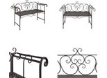 Vidaxl Panca Da Giardino 132 Cm In Acciaio Marrone Antico - Panca Da Giardino - Panca Da Giardino - Panca Da Terrazzo - Panche Da Terrazzo