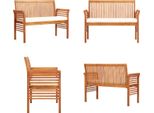 Vidaxl Panca Da Giardino A 2 Posti Con Cuscino 120 Cm In Legno Massiccio Di Acacia - Panca Da Giardino - Panca Da Giardino - Panca Da Patio - Panche Da Patio