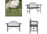 Vidaxl Panca Da Giardino A 2 Posti 128 Cm In Acciaio Nero - Panca Da Giardino - Panche Da Giardino - Panca - Seduta Da Panchina