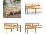 Vidaxl Panca Batavia Con Cuscino Crema 150 Cm In Legno Massiccio Di Teak - Panca - Panche - Panca Da Giardino - Panca Per Sedersi