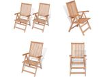 Vidaxl Sedie Da Giardino Regolabili 2 Pz. Legno Massiccio Di Teak - Sedia Da Giardino - Sedie Da Giardino - Sedia A Sdraio Da Giardino - Sedie A Sdraio Da Giardino