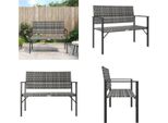 Vidaxl Panca Da Giardino 2 Posti In Poly Rattan Grigio - Panca Da Giardino - Panca Da Giardino - Panca Da Esterno - Panca Da Parco