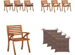 Vidaxl Sedie Da Pranzo Da Giardino Con Cuscino 3 Pz. Legno Massiccio Di Acacia - Sedia Da Pranzo - Sedie Da Pranzo - Sedie Da Pranzo In Legno - Sedia Da Pranzo Con Cuscino