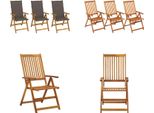 Vidaxl Sedie Da Giardino Pieghevoli 3 Pezzi Con Cuscini In Legno Massiccio Di Acacia - Sedia Da Giardino - Sedie Da Giardino - Sedia Da Pranzo - Sedie Da Pranzo