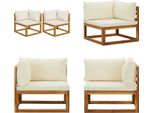 Vidaxl Divani Angolari Modulari 2 Pezzi Con Cuscini Bianco Crema - Divano Angolare - Divani Angolari - Divano - Divani