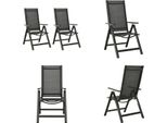 Vidaxl Sedie Da Giardino Pieghevoli 2 Pz. Tessile E Alluminio Nero - Sedia Da Giardino - Sedie Da Giardino - Sedia Da Esterno - Sedie Da Esterno