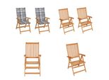 Vidaxl Sedie Da Giardino 2 Pz. Cuscini A Quadri Grigi In Teak Massiccio - Sedia Da Giardino - Sedie Da Giardino - Poltrona Da Giardino - Sedia Pieghevole