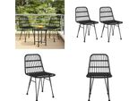 Vidaxl Sedie Da Giardino 2 Pezzi Nero 48X62X84 Cm Pe Rattan - Sedia Da Giardino - Sedie Da Giardino - Sedia Da Esterno - Sedia Da Patio