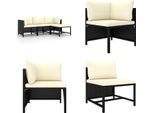 Vidaxl Set Di Divani Da Giardino 4 Pezzi Con Cuscini In Poly Rattan Nero - Set Di Divani Da Giardino - Set Di Divani Da Giardino - Set Di Mobili Da Giardino - Set Di Mobili Da Giardino