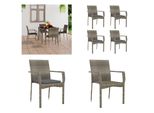 Vidaxl Sedie Da Giardino Con Cuscino 4 Pz. Poly Rattan Grigio - Sedia Da Giardino - Sedie Da Giardino - Mobili Da Giardino - Mobili Da Esterno