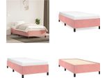 Vidaxl Struttura Letto Rosa 90X200 Cm In Velluto - Struttura Letto - Cornici Letto - Struttura Letto - Letto