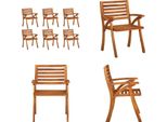 Vidaxl Sedie Da Giardino 6 Pz. Legno Massiccio Di Acacia - Sedia Da Giardino - Sedie Da Giardino - Sedia Di Legno - Sedie Di Legno