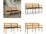Vidaxl Panca Batavia Con Cuscino Antracite 150 Cm In Legno Massiccio Di Teak - Panca - Panche - Panca Da Giardino - Panca Da Salotto