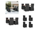 Vidaxl Set Da Pranzo Da Giardino 5 Pezzi Con Cuscini In Poly Rattan Nero - Set Da Pranzo Da Giardino - Set Da Pranzo Da Giardino - Set Da Pranzo Da Terrazza