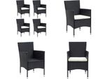 Vidaxl Sedie Da Pranzo Da Giardino 4 Pz. Poly Rattan Nero - Sedia Da Giardino - Sedie Da Giardino - Poltrona Da Giardino - Sedia Da Pranzo