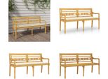 Vidaxl Panca Batavia Con Cuscino Crema 150 Cm In Legno Massiccio Di Teak - Panca - Panche - Panca Da Giardino - Panca Per Sedersi