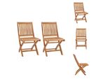 Vidaxl Sedie Da Giardino Pieghevoli 2 Pz. Legno Massiccio Teak - Sedie Da Giardino