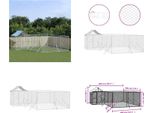 Vidaxl Cuccia Per Cani Da Esterno Con Tetto Silver 6X6X2,5M Acciaio Zincato - Cuccia Per Cani Da Esterno - Cuccia Per Cani Da Esterno - Cuccia Per Cani - Gabbia Per Cani