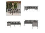 Vidaxl Divano Da Giardino A L Con Cuscini In Poly Rattan Grigio - Divano Da Giardino - Divani Da Giardino - Mobili Da Giardino - Divano
