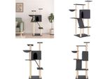 Vidaxl Graffiatoio Con Tiragraffi In Sisal Grigio Scuro 143 Cm - Graffiatoio - Alberi Da Graffio - Torre Per Gatti - Arredo Per Gatti