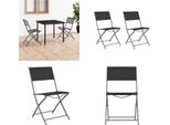 Vidaxl Sedie Da Giardino Pieghevoli 2 Pezzi In Acciaio Nero E Textilene - Sedia Da Giardino Pieghevole - Sedie Da Giardino Pieghevoli - Sedia Da Giardino - Sedia Pieghevole