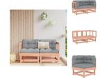 Vidaxl Divani Angolari Con Cuscini 2 Pz. Legno Massiccio Di Abete Douglas - Elementi Per Divani Da Giardino