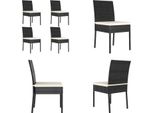 Vidaxl Sedie Da Pranzo Da Giardino 4 Pz. Poly Rattan Nero - Sedia Da Pranzo - Sedie Da Pranzo - Sedia Da Giardino - Sedie Da Giardino