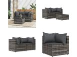 Vidaxl Set Salotto Da Giardino 3 Pezzi Con Cuscini In Polirattan Grigio - Set Salotto Da Giardino - Set Salotto Da Giardino - Set Salotto Da Esterno - Set Salotto Da Terrazza