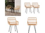 Vidaxl Sedie Da Giardino 2 Pezzi Con Braccioli 56X64X80 Cm Pe Rattan - Sedia Da Giardino - Sedie Da Giardino - Sedia Da Esterno - Sedia Da Patio