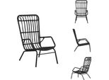 Vidaxl Sedia Da Giardino Poly Rattan Nero - Sedie Da Giardino